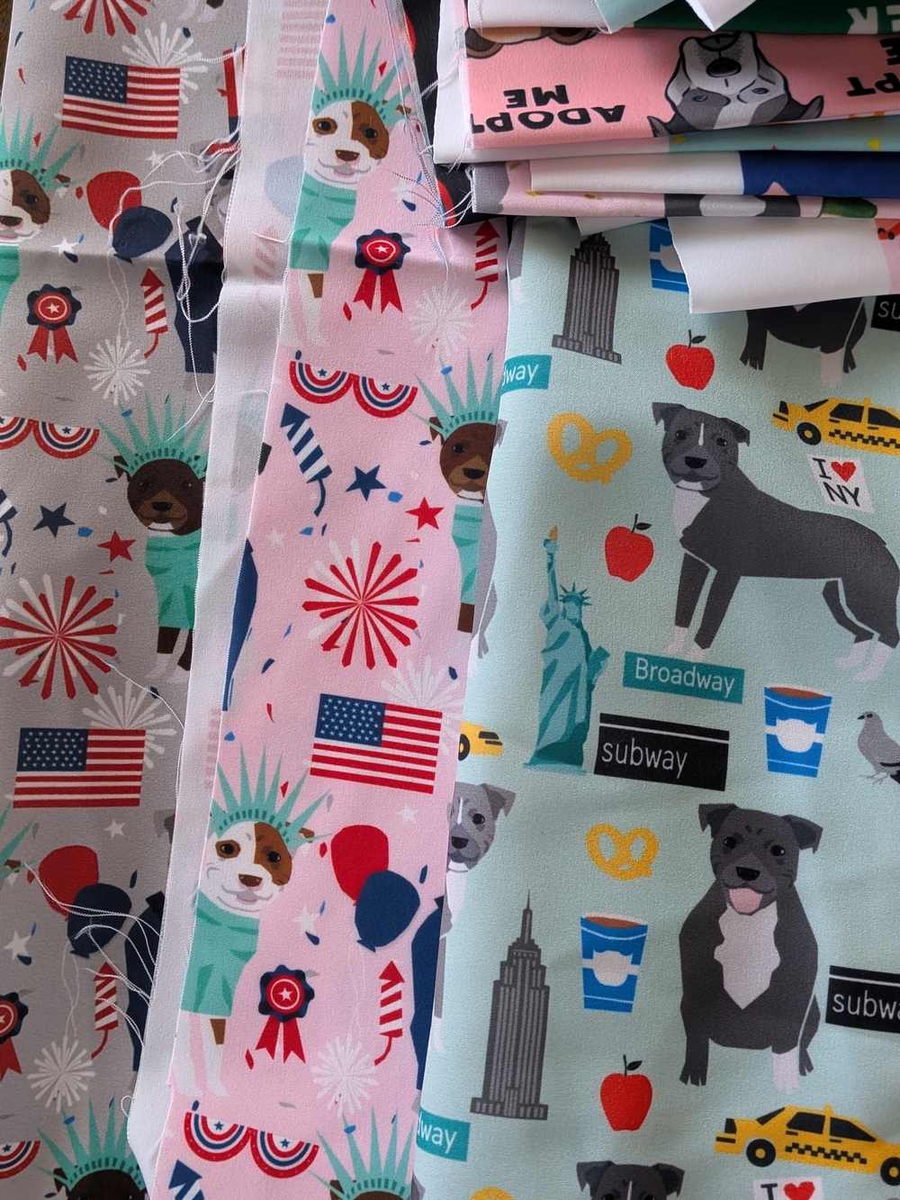 PITBULL DOG BULLY RESCUE Fabric Quilting Craft Scraps Lot Bundle - Picture 7 of 7